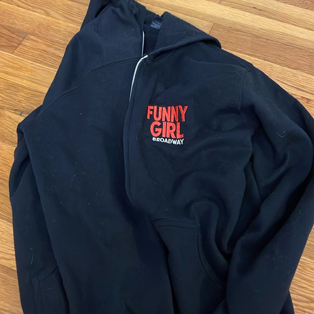 Barely worn funny girl Broadway zip up sweatshirt!